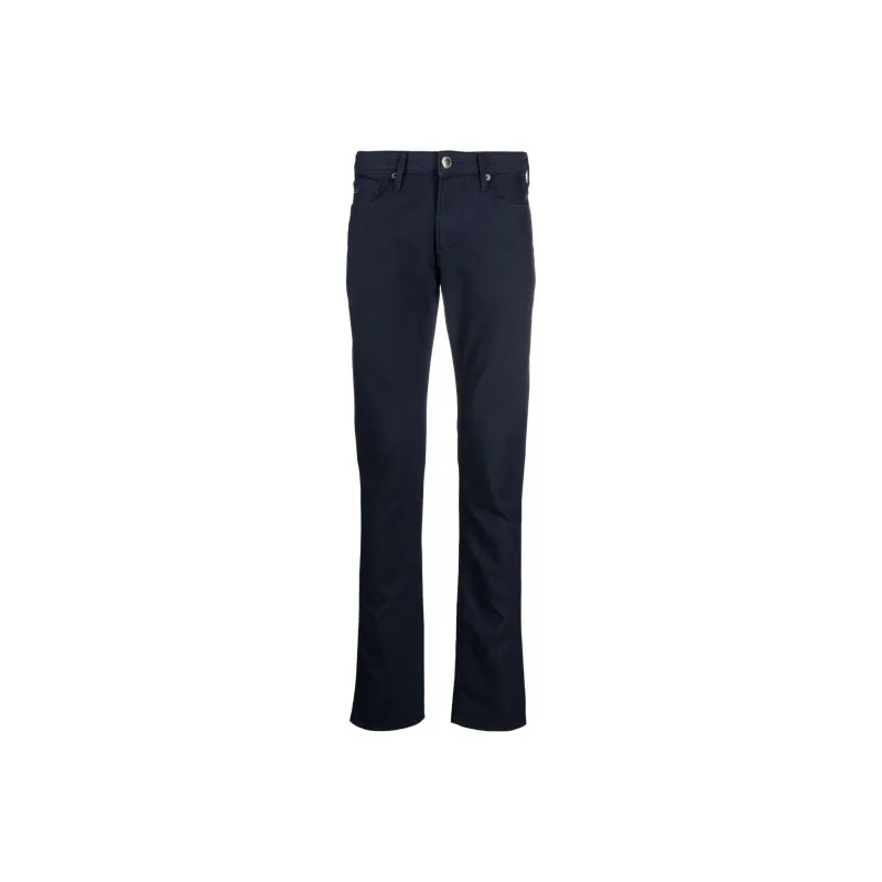 EMPORIO ARMANI Logo Plaque Straight Leg Slim Cut Trousers-0