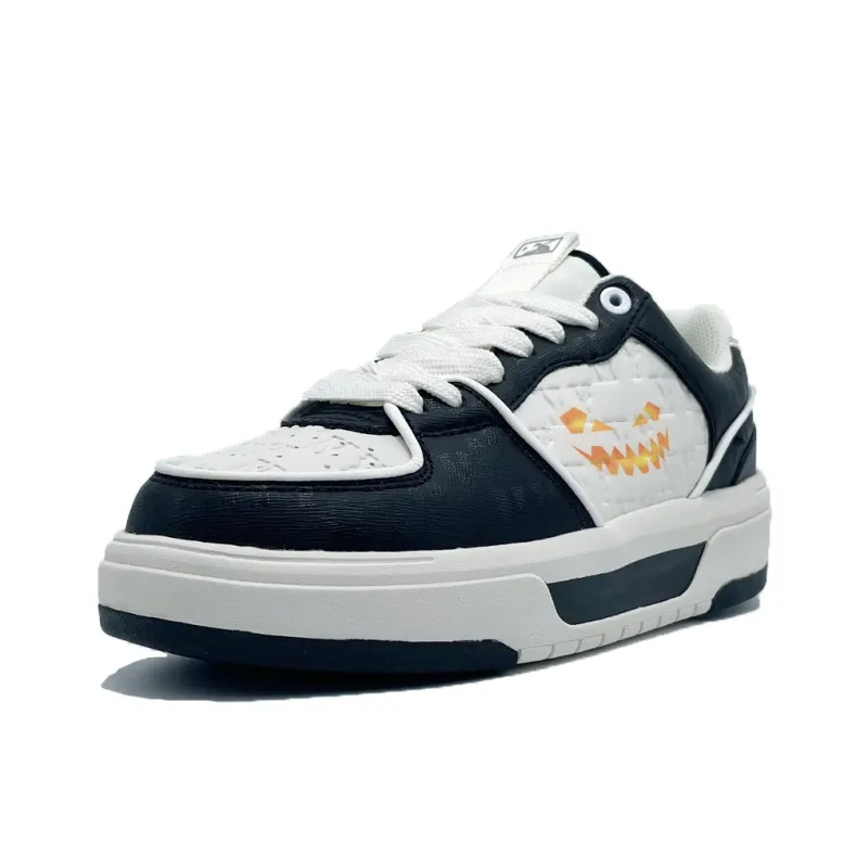 PAIN OR PLEASURE Low Top Skateboard Shoes Unisex Dark Blue White-2