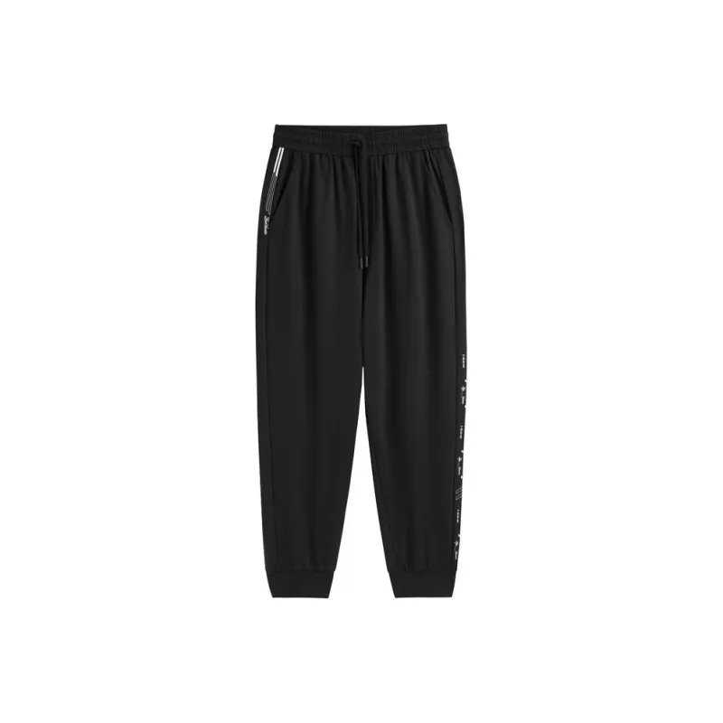 PEACEBIRD MEN Knitted Sweatpants Men's Black-0