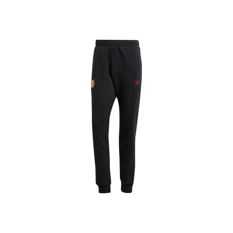 Adidas FW23 Manchester United Essentials Trefoil Pants Knitted Sports Pants Men's Black-0