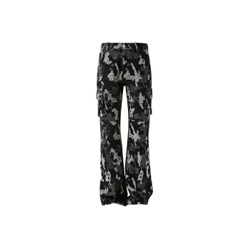 PASET Jeans Unisex Black Gray Camouflage
