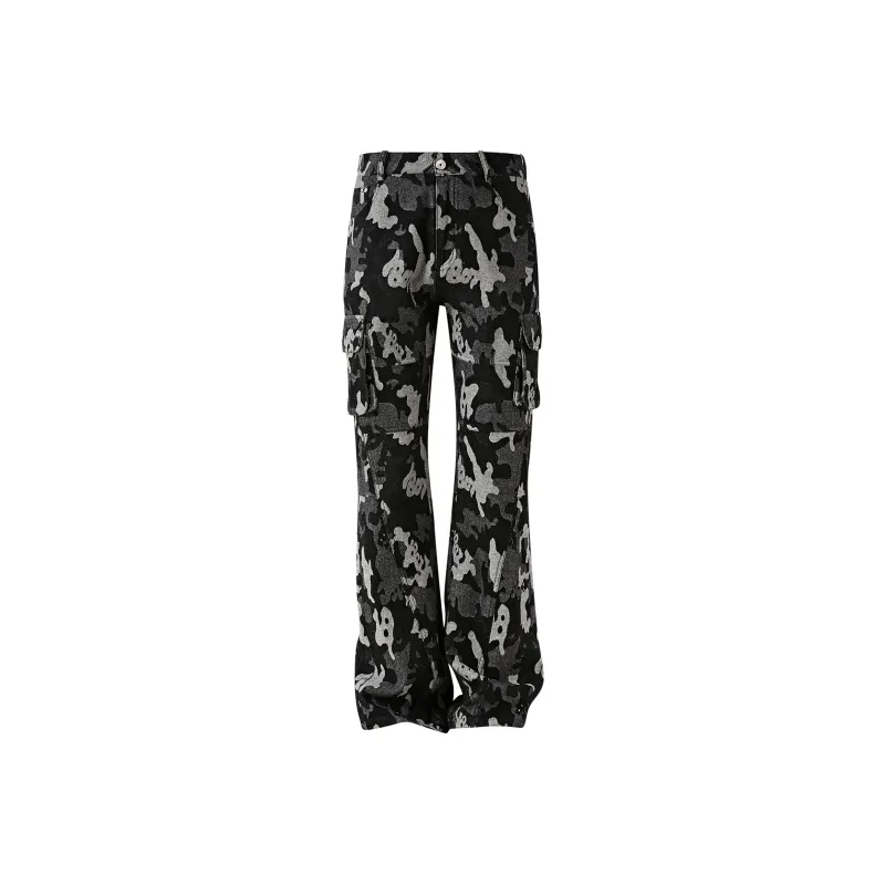 PASET Jeans Unisex Black Gray Camouflage-0