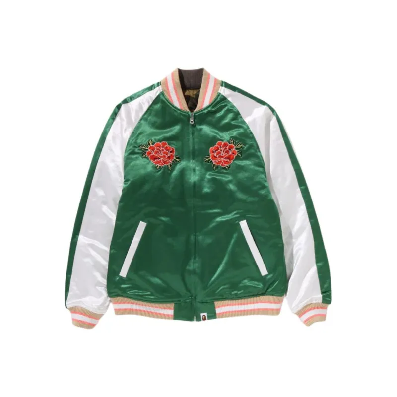 Bape Japanese Peony Embroidery Reversible Souvenir Jacket-0