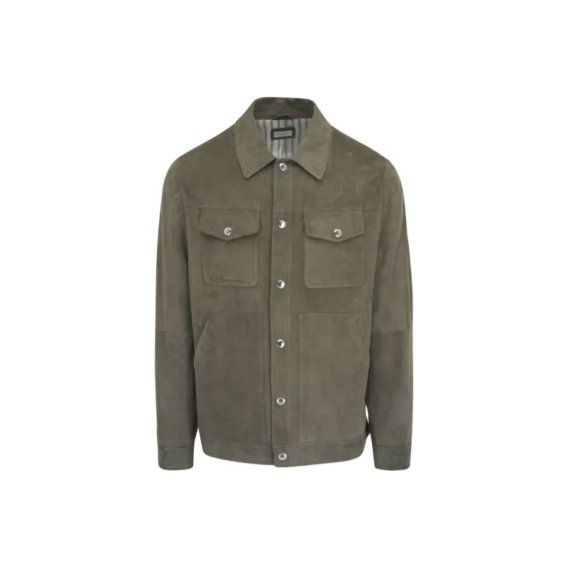 Brunello Cucinelli Press-stud Leather Jacket-0