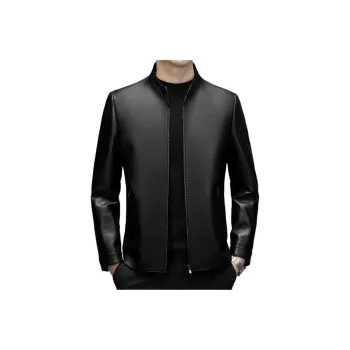 PIERRE CARDIN Leather Jacket Men's Black