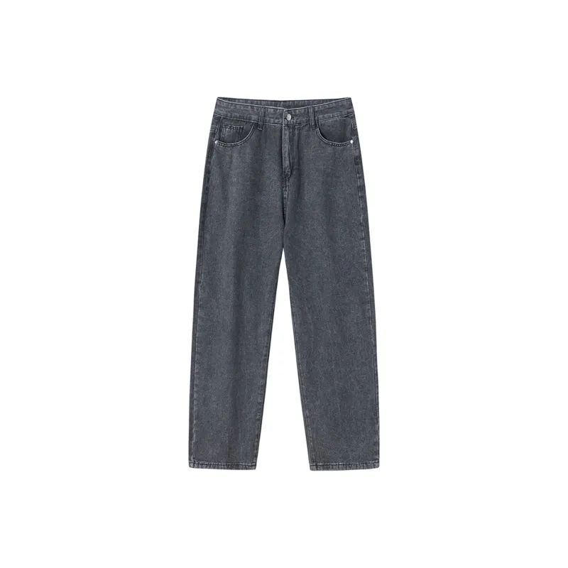 XINGJIZHE Smoke Gray Loose Fit Denim Pants Unisex-0