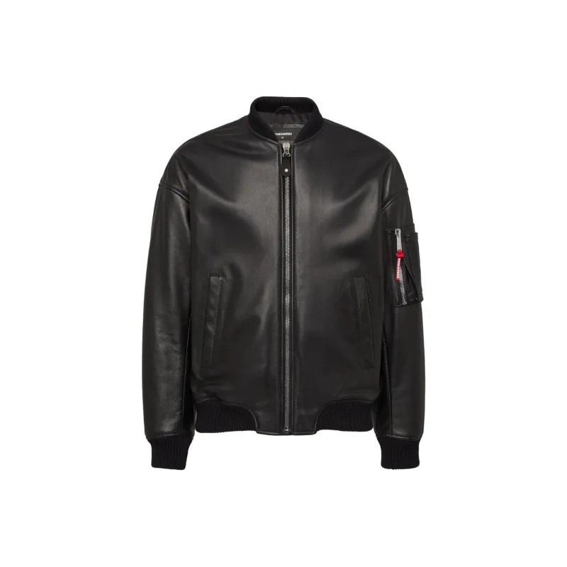 DSQUARED 2 Leather Bomber Jacket-0