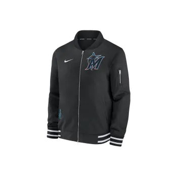 Nike Miami Marlins Authentic Collection Dugout Men's Nike Mlb Full Zip Bomber Jacket