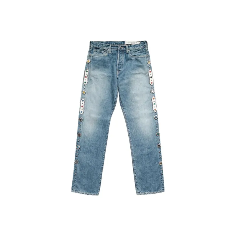 Kapital 14 Oz Denim 5P Monkey Cisco Gemstone Pants-0