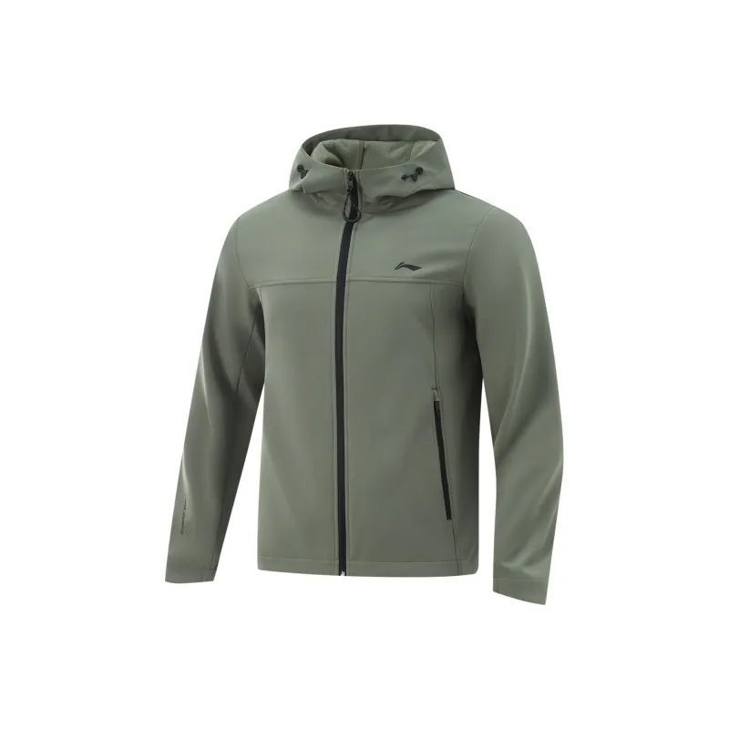 LiNing Variety Training Collection Trench Coat Men Screw Smoke Green-0