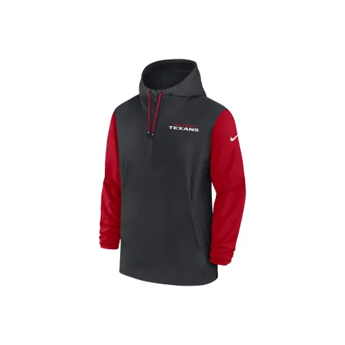 nike rankings Red Texans Sideline Pre Game Player Men's nike rankings Nfl 1/2 Zip Hooded Jacket