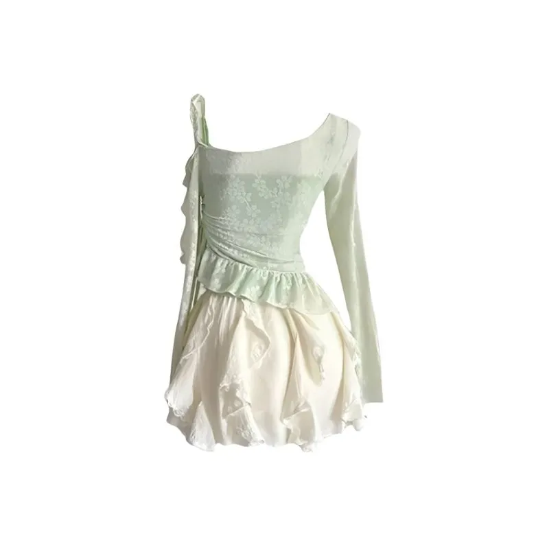 TIBINB Two Piece Skirt Sets Women's-1