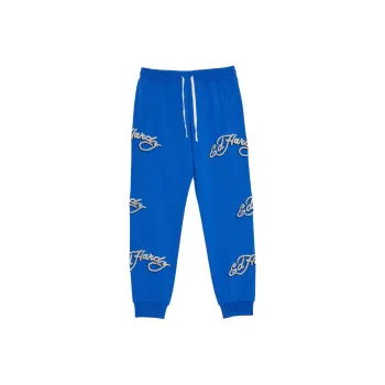 Ed Hardy Knitted Sweatpants Men Malibu Blue E1PAM435
