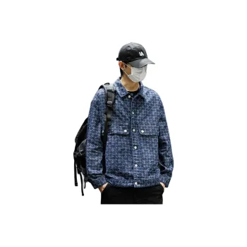 Tonlion Jackets Men Denim Blue