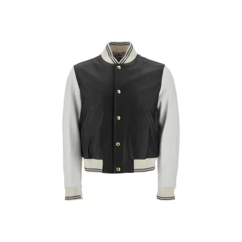 THOM BROWNE Buttoned Long Sleeved Bomber Jacket