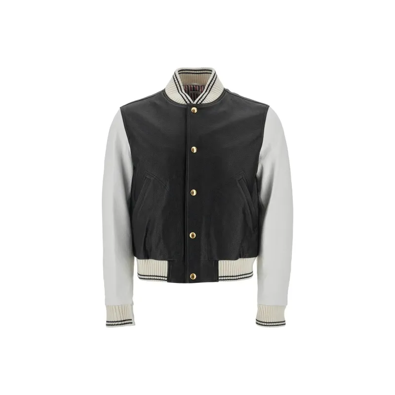 THOM BROWNE Buttoned Long Sleeved Bomber Jacket-0