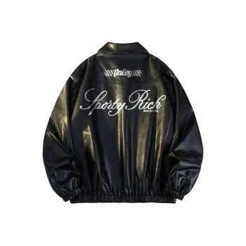 Qnxeey Leather Jackets Unisex