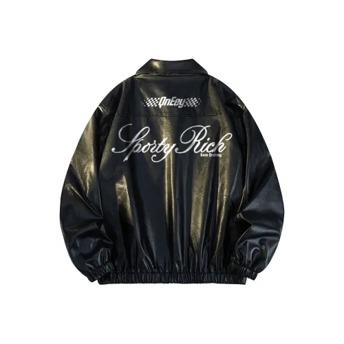 Qnxeey Leather Jackets Unisex