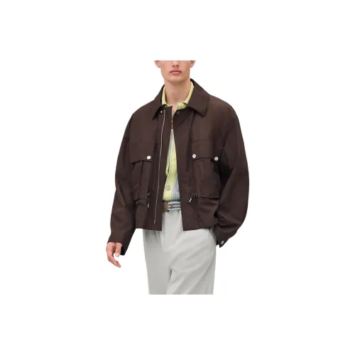 HERMES Jackets & Coats Men's Cocoa Brown