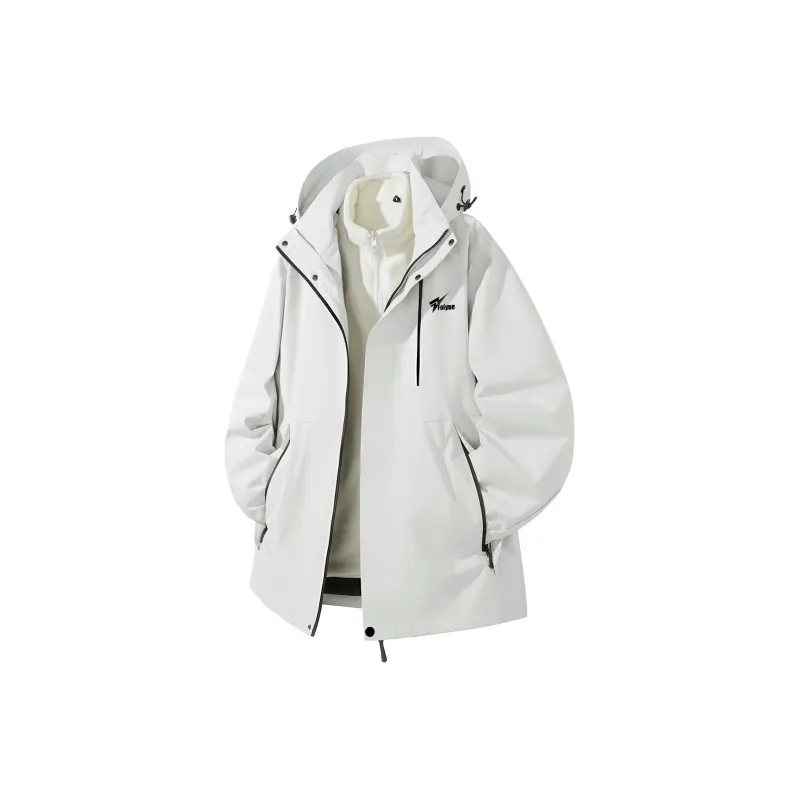 Feiyue Jackets Coats Unisex Glacier White Single Windbreaker Jacket-9