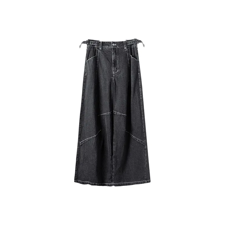 HUANXIANGZHE Jeans Unisex Black-0