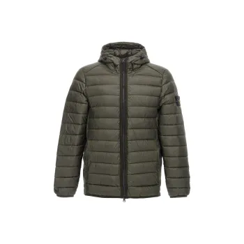 STONE ISLAND Logo Patch Hooded Zip Up Jacket