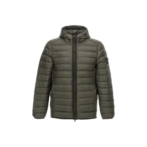 STONE ISLAND Logo Patch Hooded Zip Up Jacket