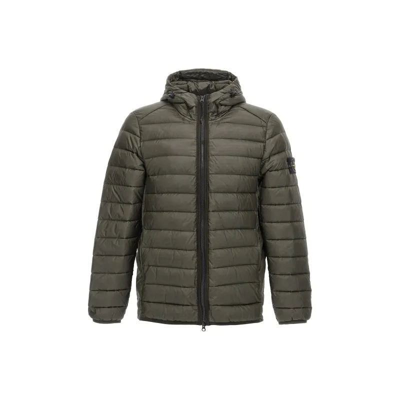 STONE ISLAND Logo Patch Hooded Zip Up Jacket-0