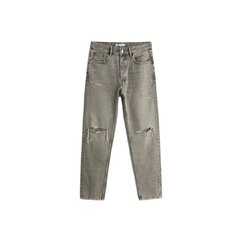 ZARA Jeans Men Gray/Beige-0