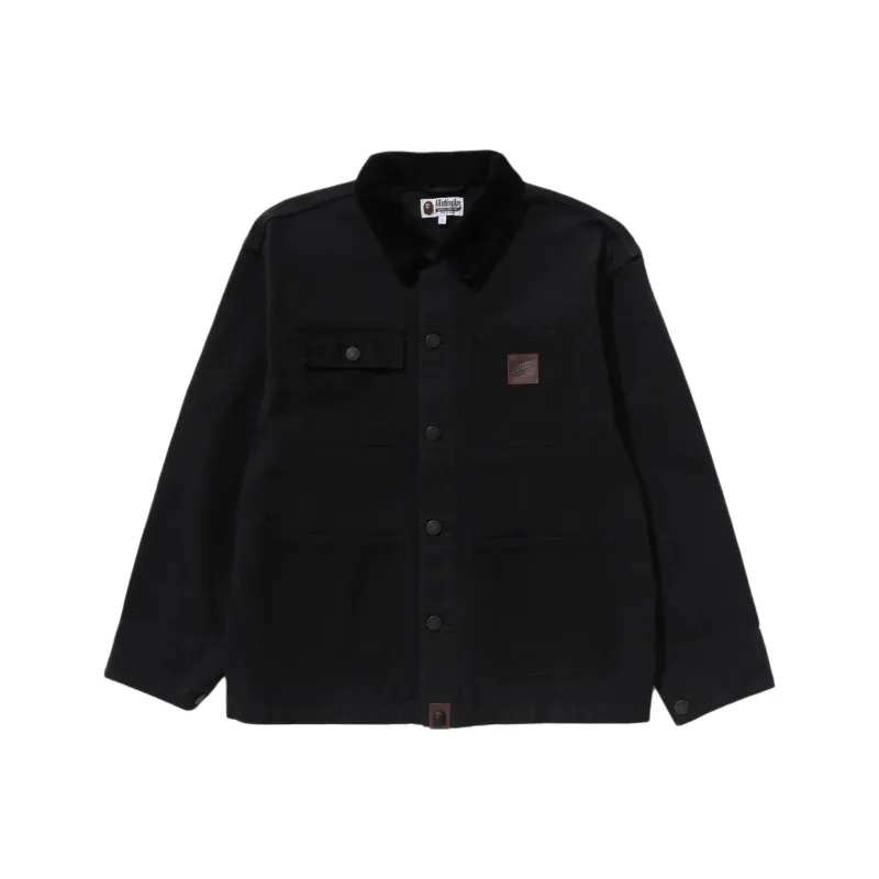 Bape Line Camo Jacquard Patched Pocket Garment Dye Work Jacket-2