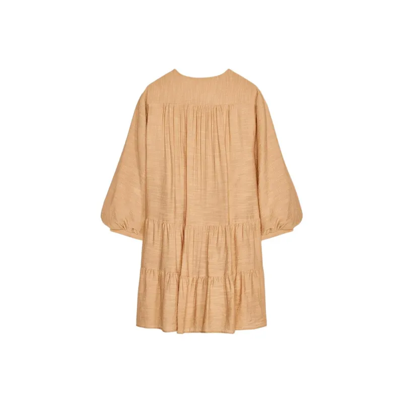 ZARA Long Sleeved Dress Women's Peach-1