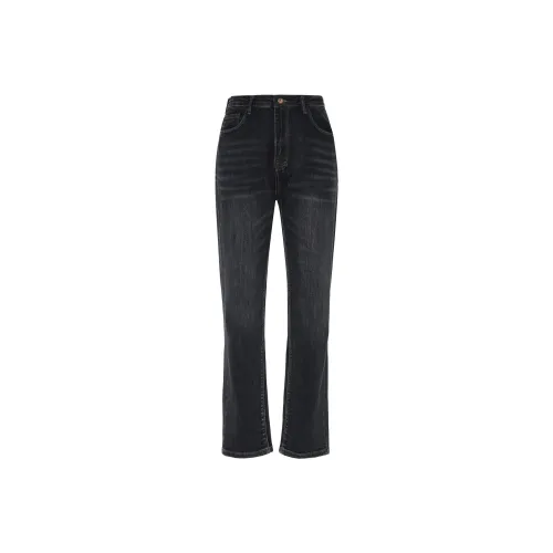 FUERZA Fall And Winter Jeans Unisex Black Gray Color