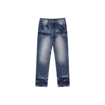 WIIPSOLID Jeans Unisex Vintage Blue