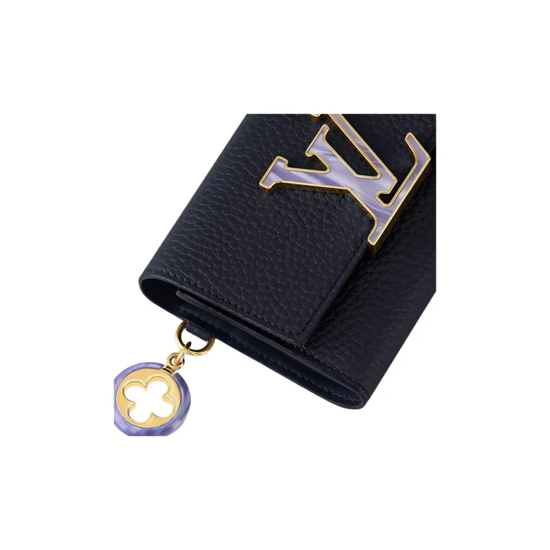 LOUIS VUITTON Capucines Leather Wallet Large Size Unisex Dark Blue-5