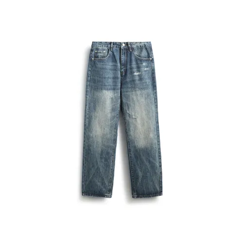 98SQUID Jeans Unisex White Blue