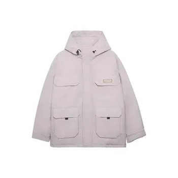New Era FW24 Down Jacket Unisex Gray White