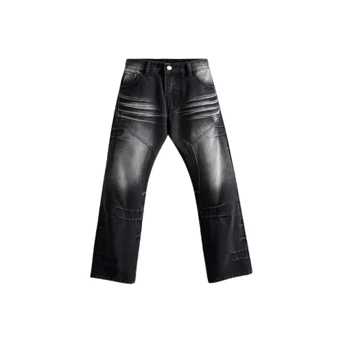 Menglaini Jeans Unisex Black Gray