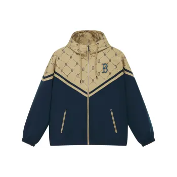 MLB MONOGRAM Collection Boston Red Sox FW24 Windproof Jacket Unisex Light Beige