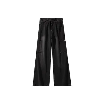 Menglaini Jeans Unisex Black Gray Color