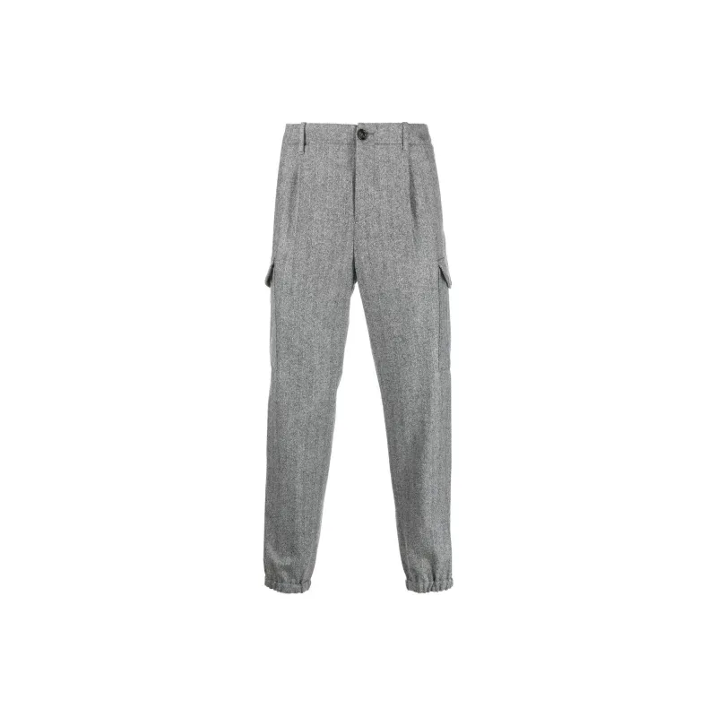 Brunello Cucinelli Pleat Detailed Zipped-Ankle Trousers-0