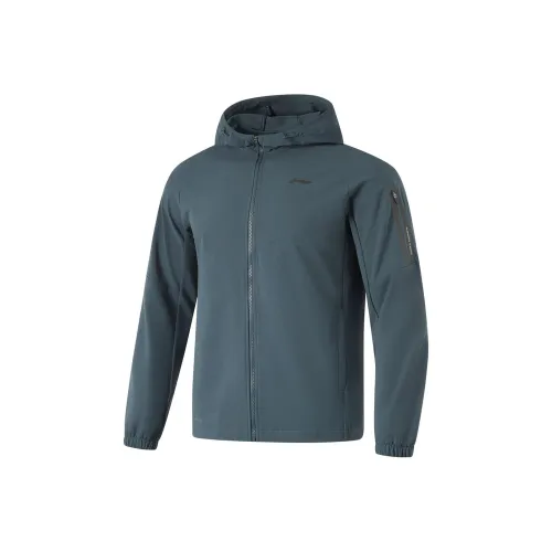 LiNing Sports Life Collection Trench Coat Men Snail Dark Cyan