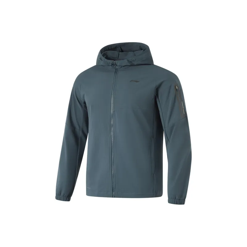 LiNing Sports Life Collection Trench Coat Men Snail Dark Cyan-0