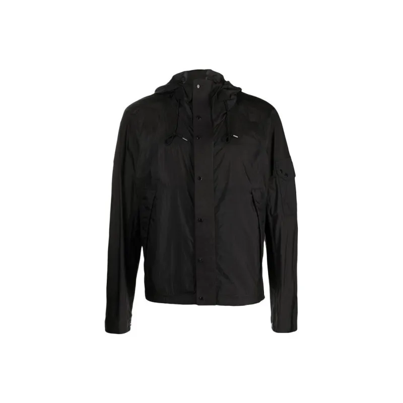 TEN C Button fastening Drawstring Hooded Jacket-0