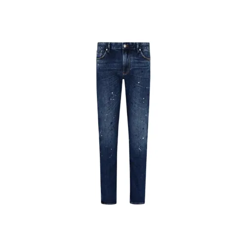 EMPORIO ARMANI J06 Slim fit Denim Jeans With Vinyl Spots