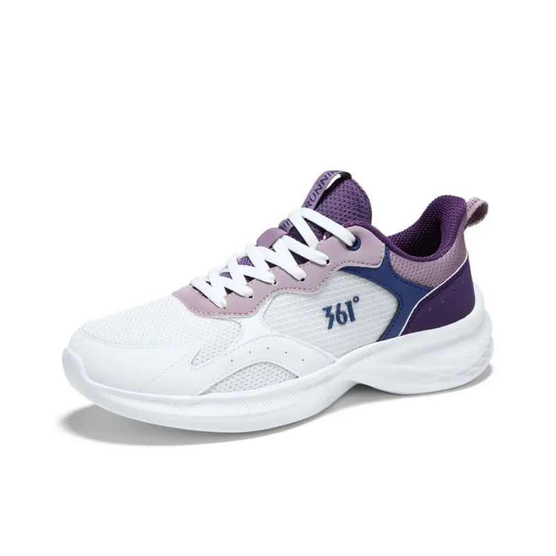 361° Cushioning, Breathable, Supportive Low Top Casual Running Shoes Women's Feather White Lilac Gray Purple-2