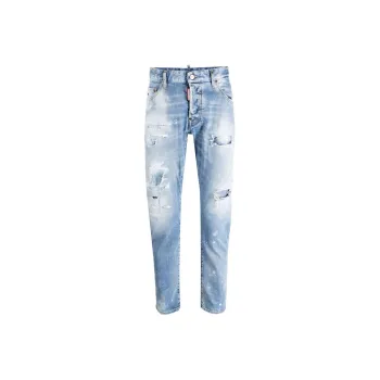 DSQUARED 2 Distressed Straight Leg Jeans