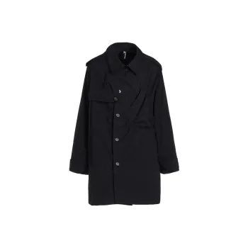 Yohji Yamamoto Ground Y FW24 Trench Coat Unisex Black