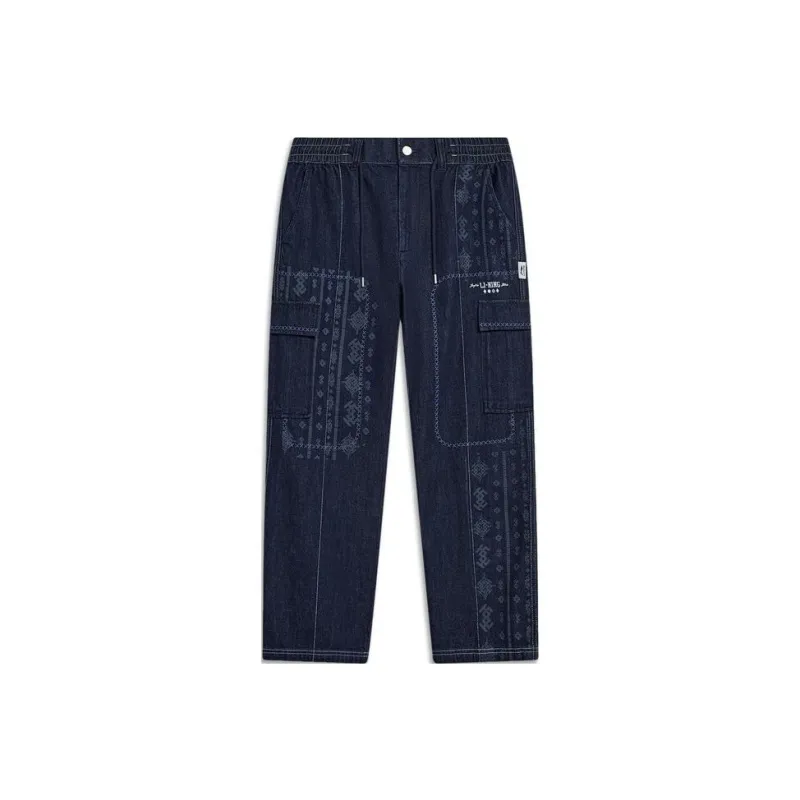 LiNing Sports Life Collection Jeans Men's Denim Blue-0