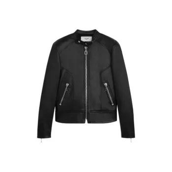 CELINE Racer Blouson Jacket In Soft Lambskin