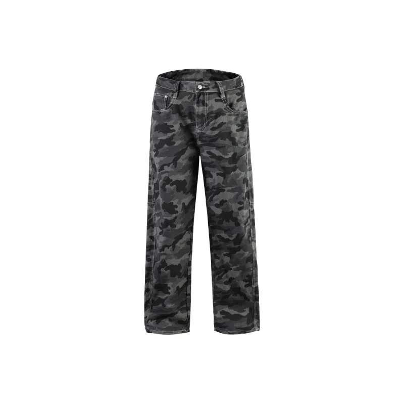 Menglaini Jeans Unisex Camouflage-0